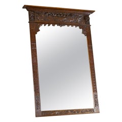 Wandspiegel aus den 1930er Jahren in Brown Oak Frame