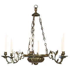 Anglo-Dutch Six-Light Brass Chandelier