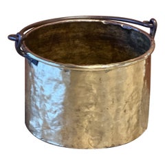 18th Century Antique Dutch Polished Brass Firewood Basket