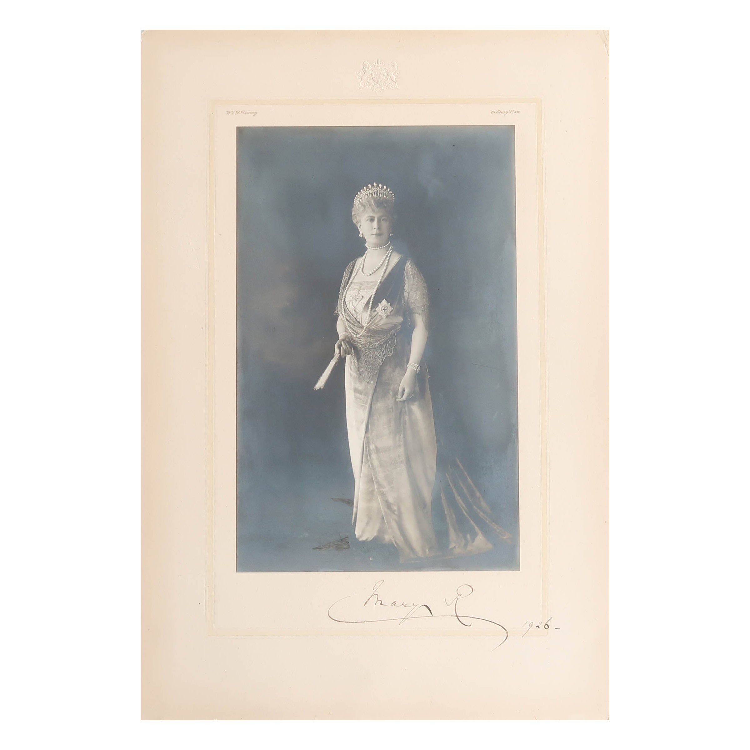 Original Signed Photograph of Queen Mary of England By W & D Downey. 1926