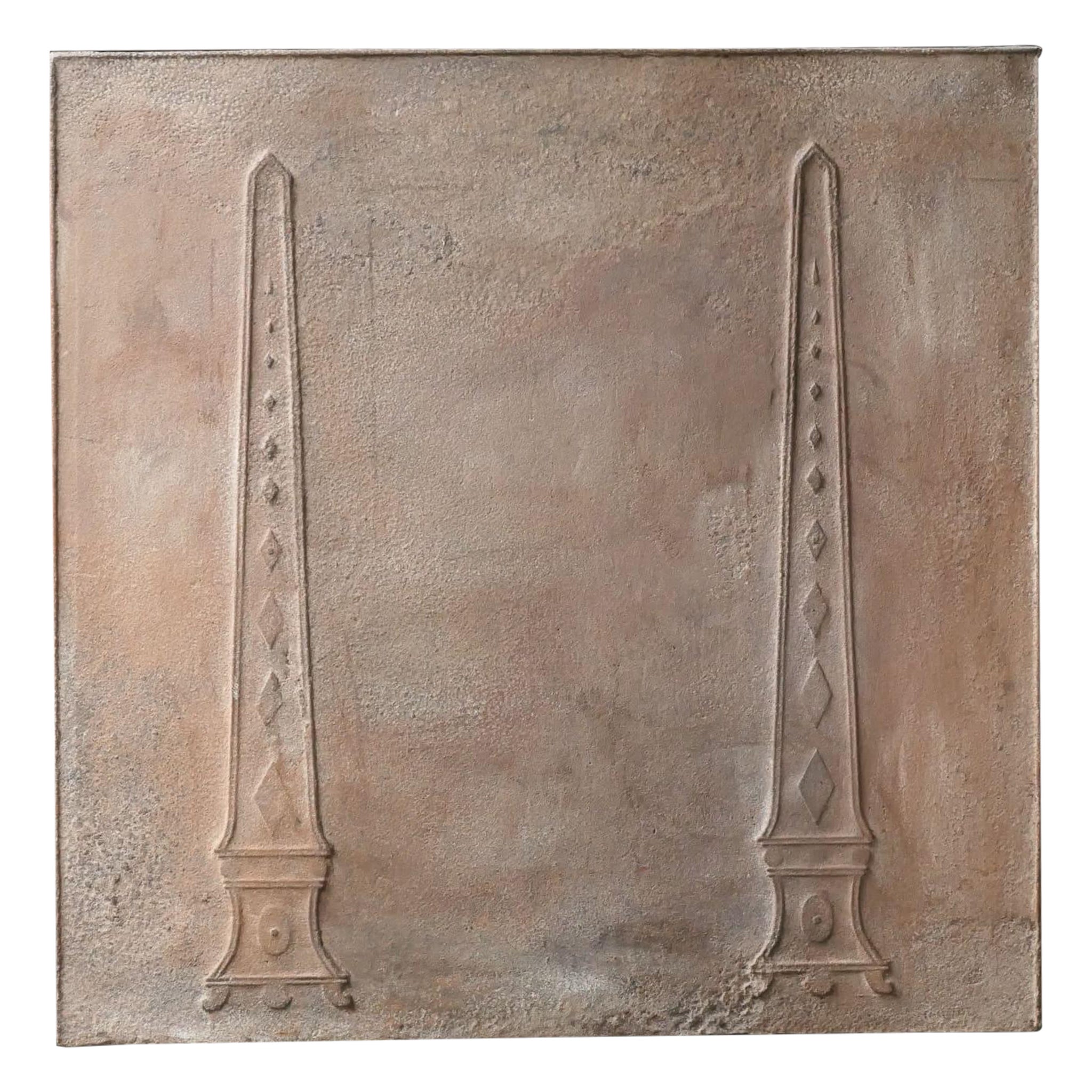 Antiker französischer „Pillars of Freedom“-Kaminschirm/Rückenaufsatz, neoklassizistische Periode