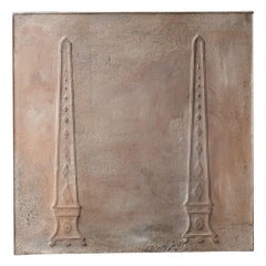 Antiker französischer „Pillars of Freedom“-Kaminschirm/Rückenaufsatz, neoklassizistische Periode