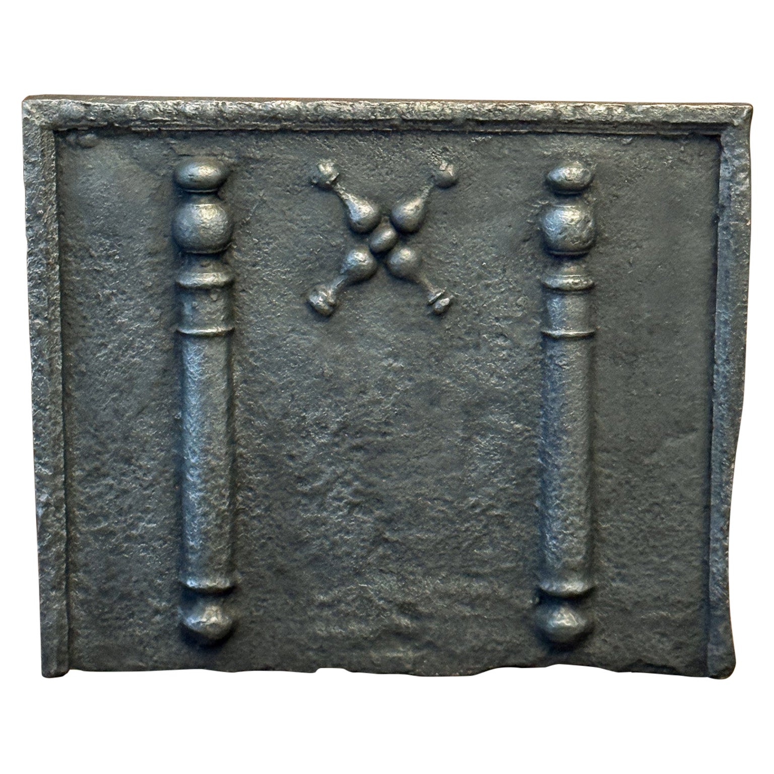 17th-18th Century French Louis XIV 'Saint Andrew's Cross' Fireback / Backsplash.