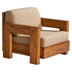 Howard Furniture, Lounge Chair, Oak, Fabric, USA, 1950s