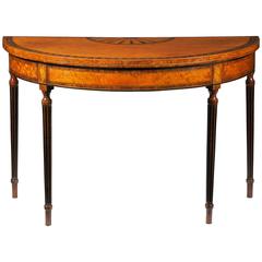 George III Satinwood Console and Games Table