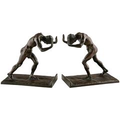 Pair of Art Deco Bookends by Isidore Konti 11