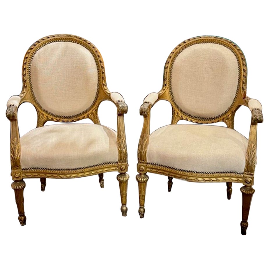 Pair of 19th century French Louis XVI Armchairs