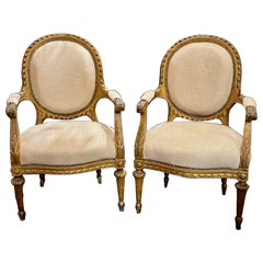 Pair of 19th century French Louis XVI Armchairs