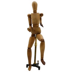 Maniquí de Artista Articulado Antiguo
