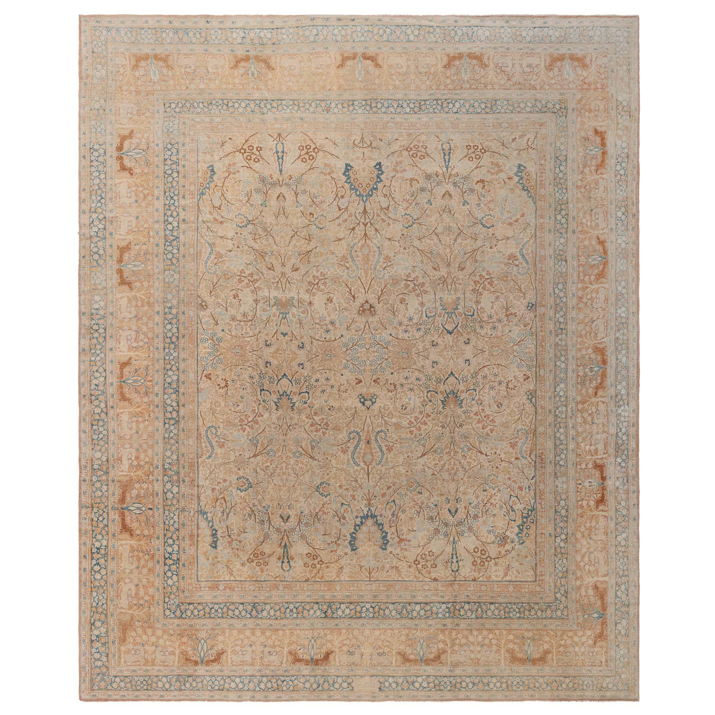 Doris Leslie Blau Early 20th Century Antique Persian Meshad Handmade Carpet (Tapis persan fait à la main)