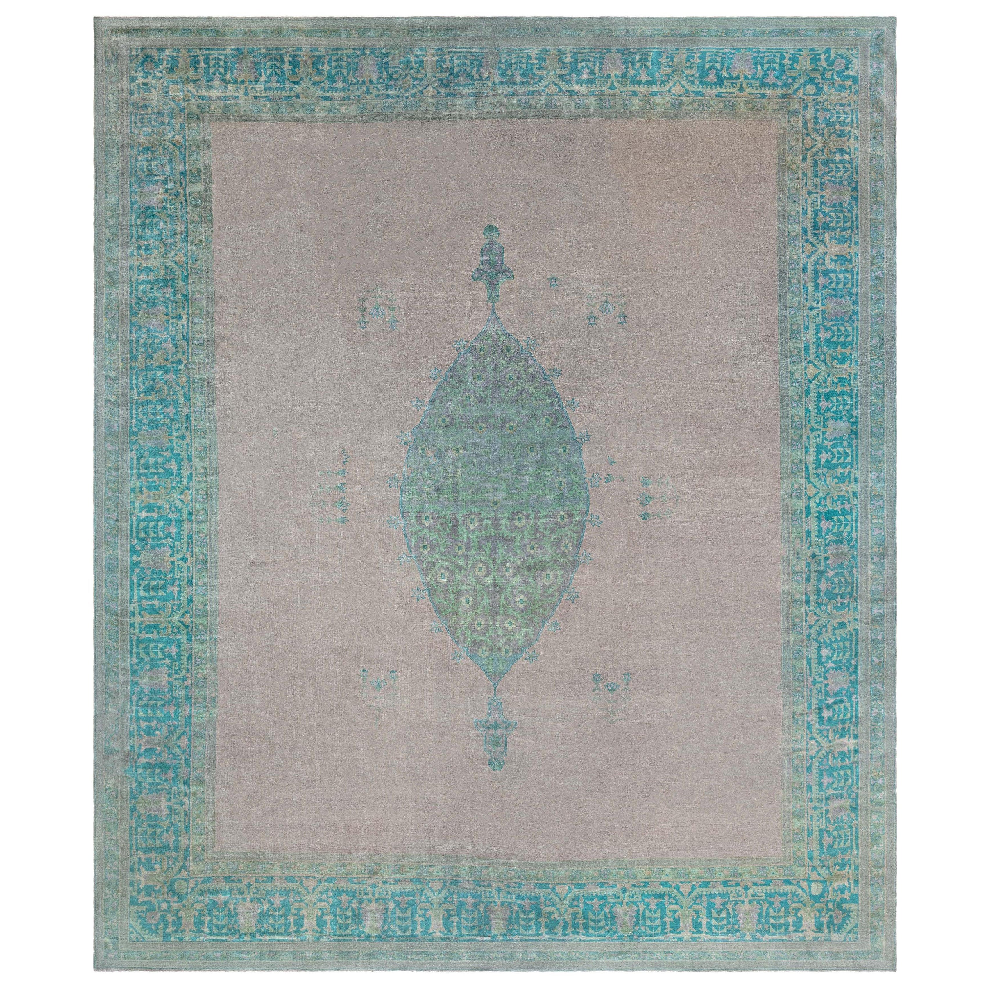 Doris Leslie Blau 1900s Large Turkish Borlou Handmade Wool Rug