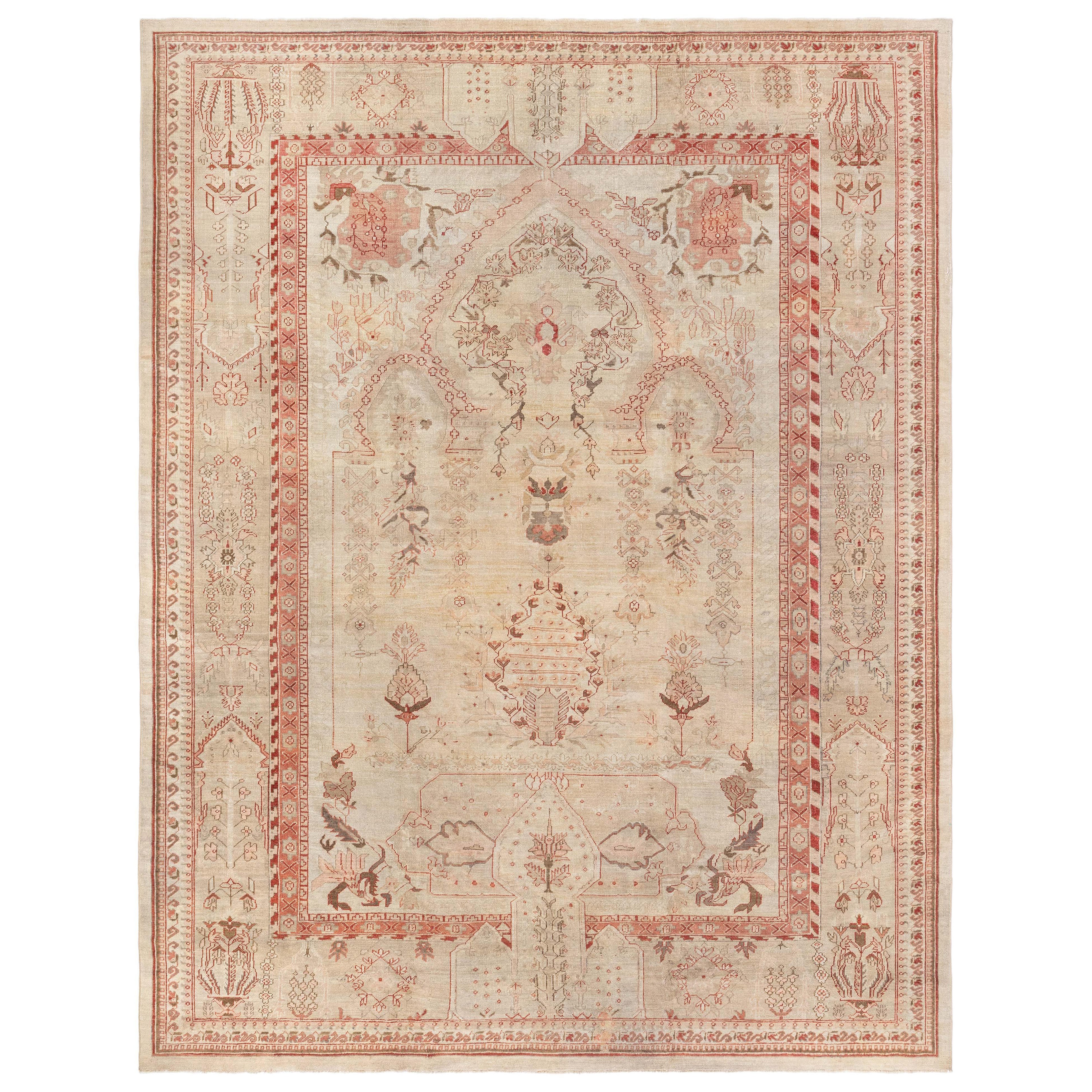 Doris Leslie Blau Early 20th Century Turkish Oushak Handmade Wool Rug