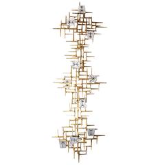 Mid-Century Inspired Gilded Metal Wall Sculpture by Del and Brenda Williams