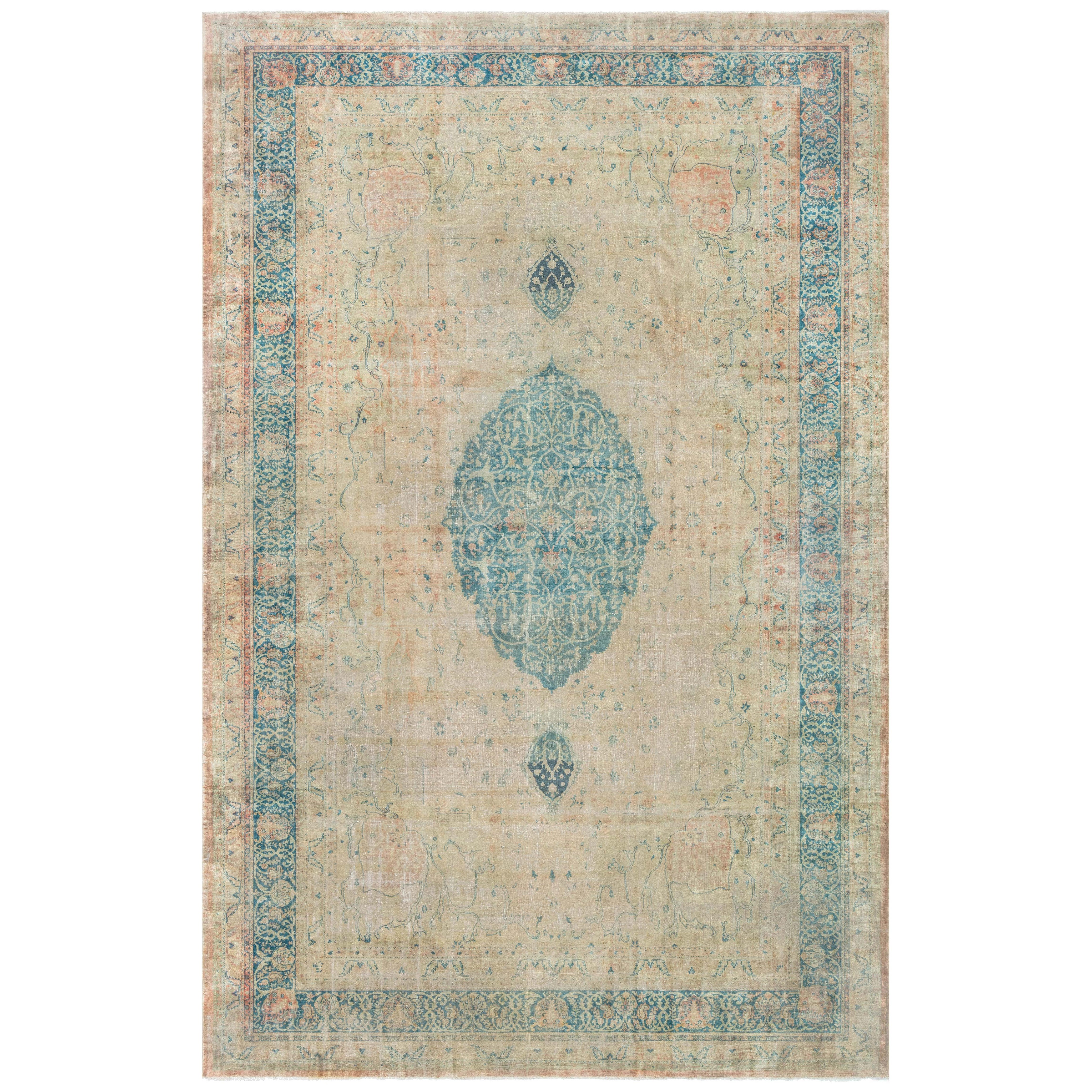 Doris Leslie Blau Vintage Turkish Borlou Hand Knotted Wool Rug