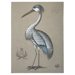 Large Painting of Blue Heron by Vittorio Splendore