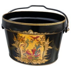 Récipient Vintage Tole Chinoiserie avec poignée