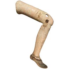 Antique Late 19th Century Wooden Prosthetic Leg