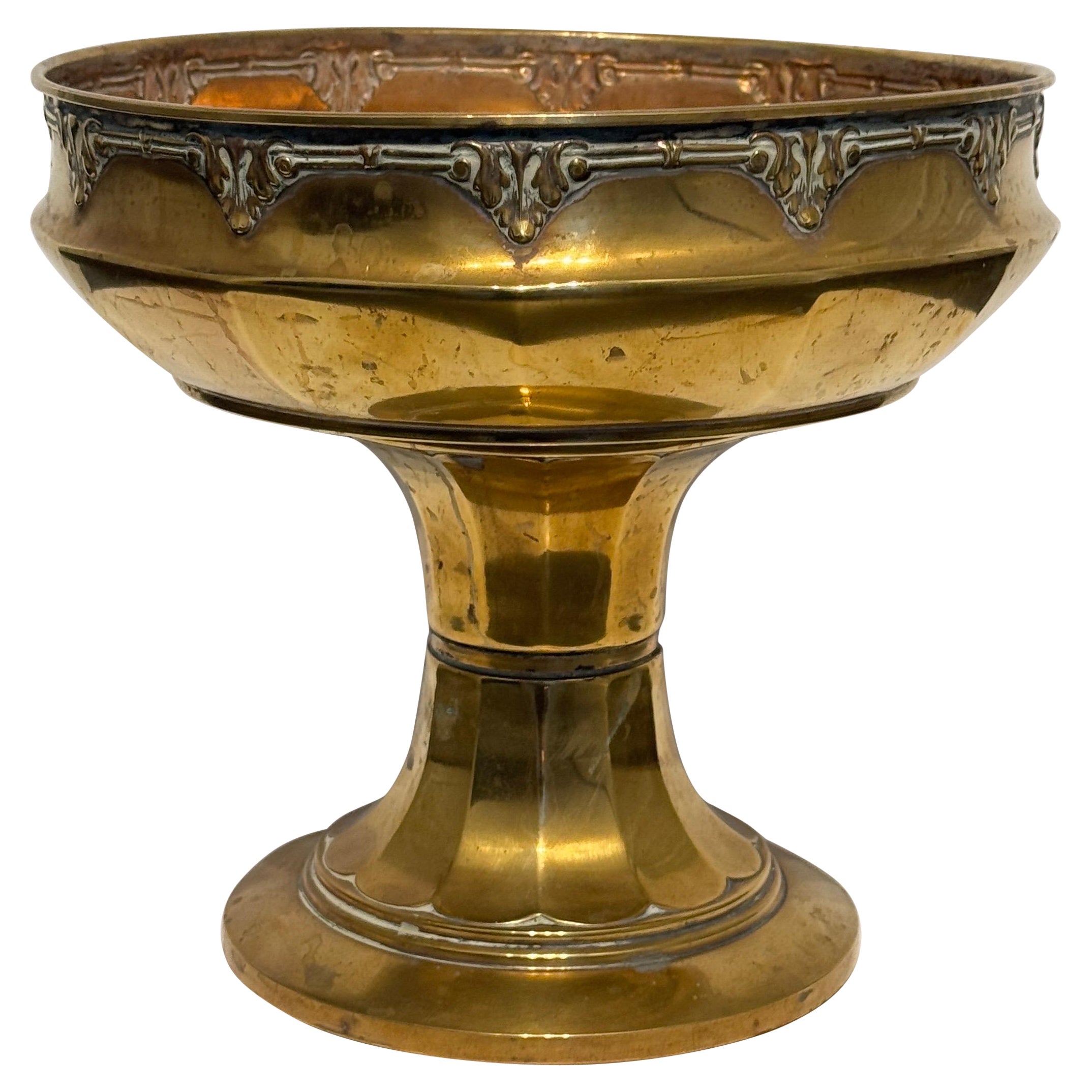 Centre de table pour seau à glace et à champagne en laiton français du début du 20e siècle