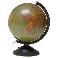 Petit globe de précision vintage en verre éclairé par Replogle