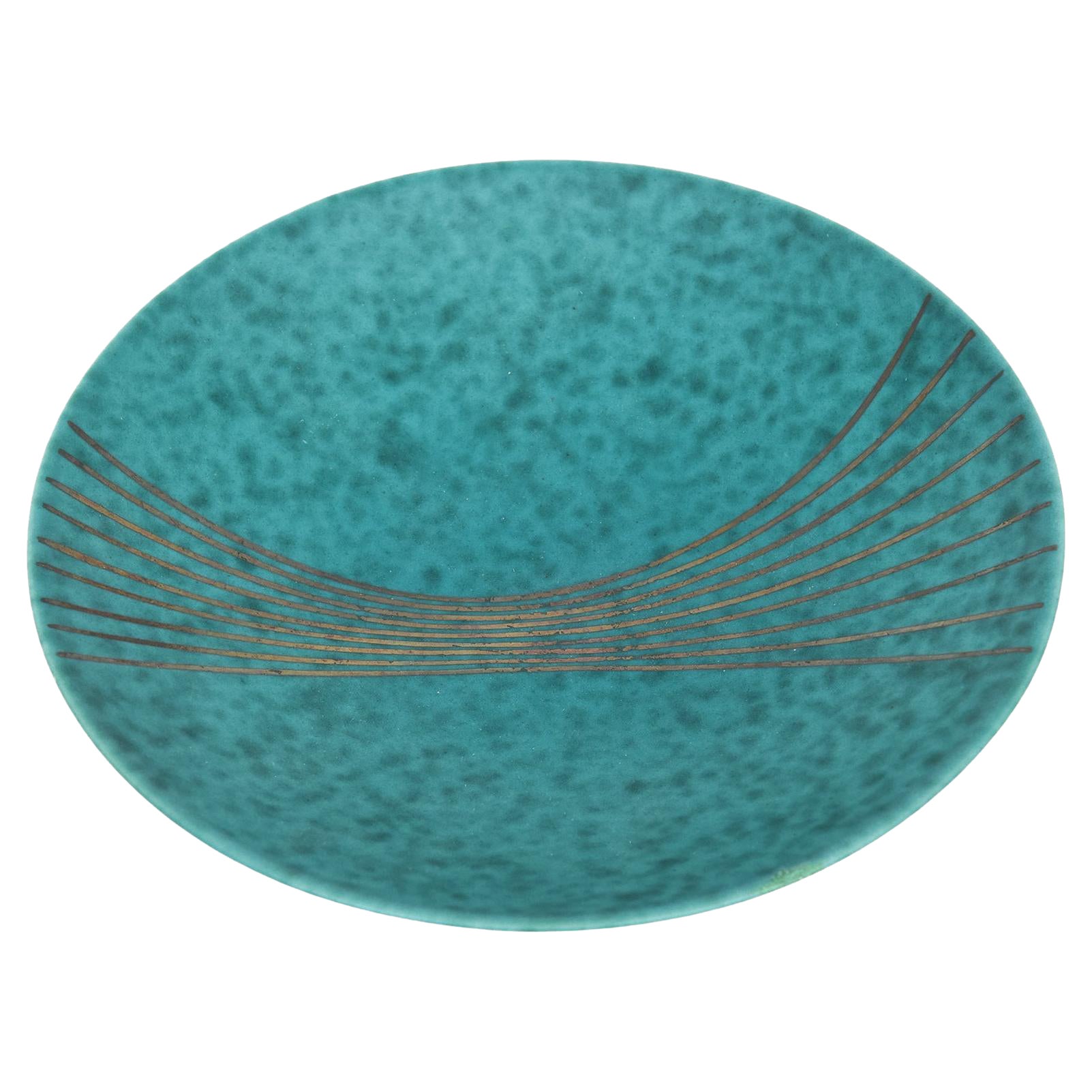 Bol vintage Gustavsberg Argenta en céramique vert turquoise en vente