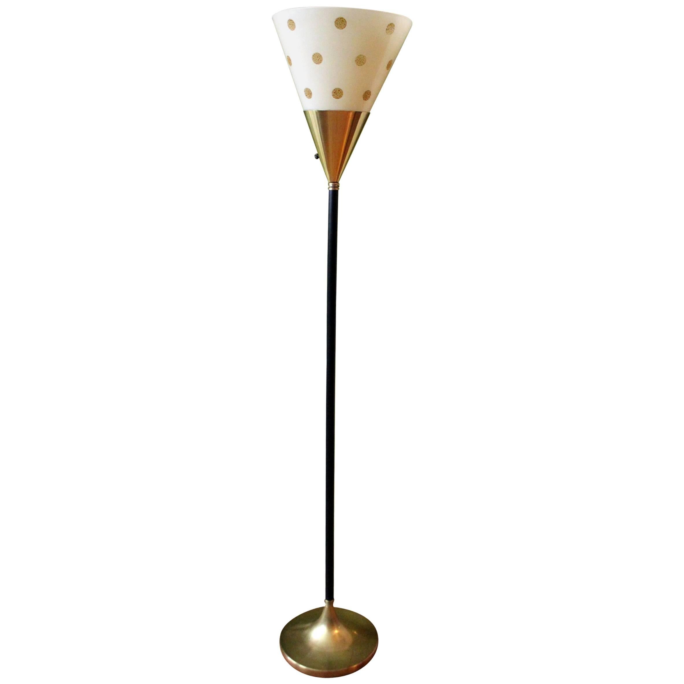 French Art Deco Torchiere Floor Lamp For Sale