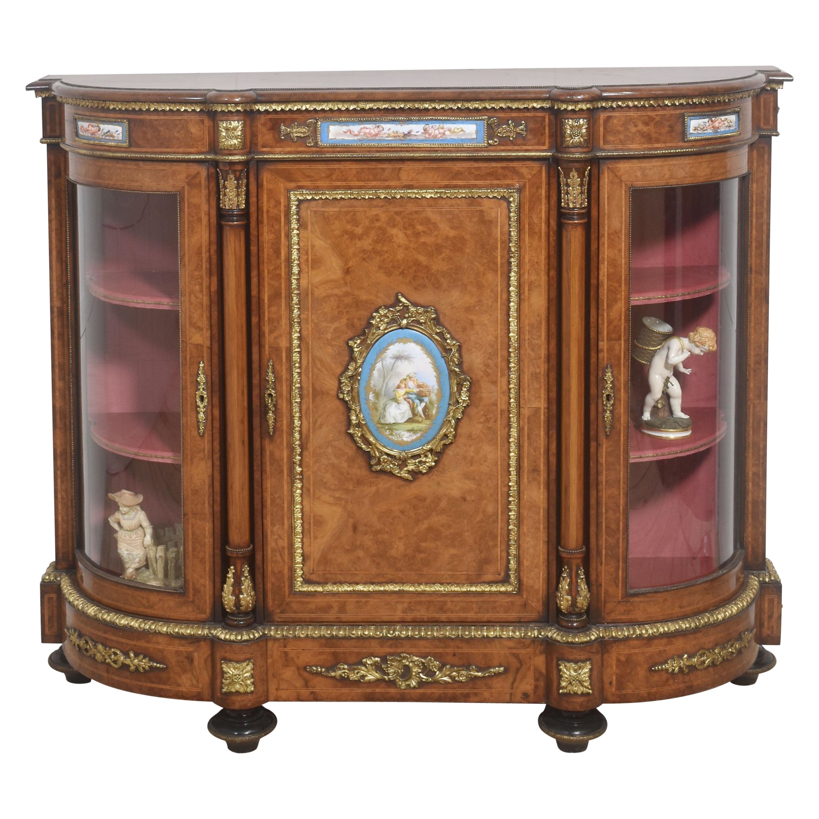 Burr Walnut Credenza For Sale