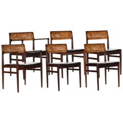 6x Danish Rosewood Dining Chairs by Erik Wørts, 1950s