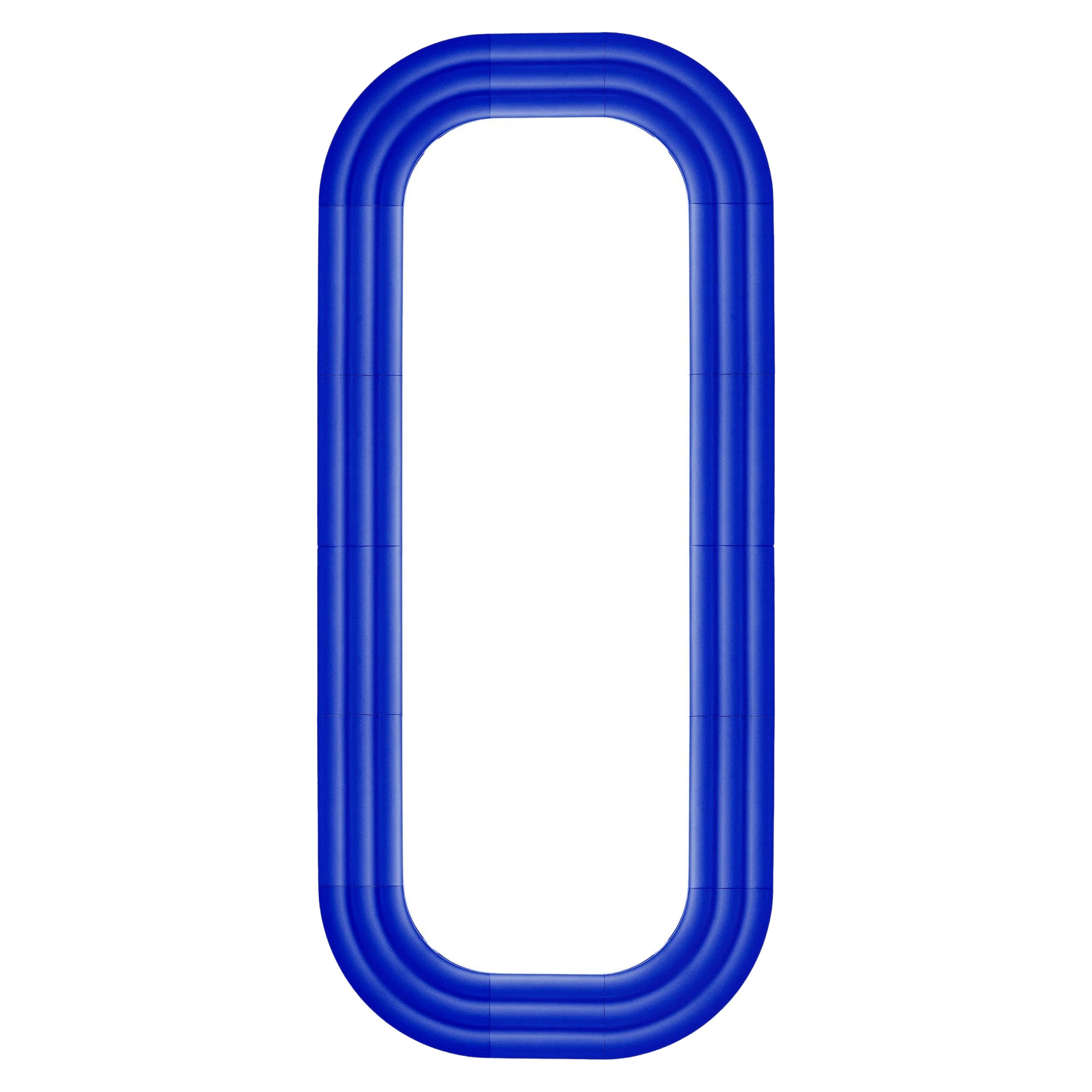 Miroir contemporain en céramique 'ELO 4' par Pani Jurek, 180 bleu cobalt