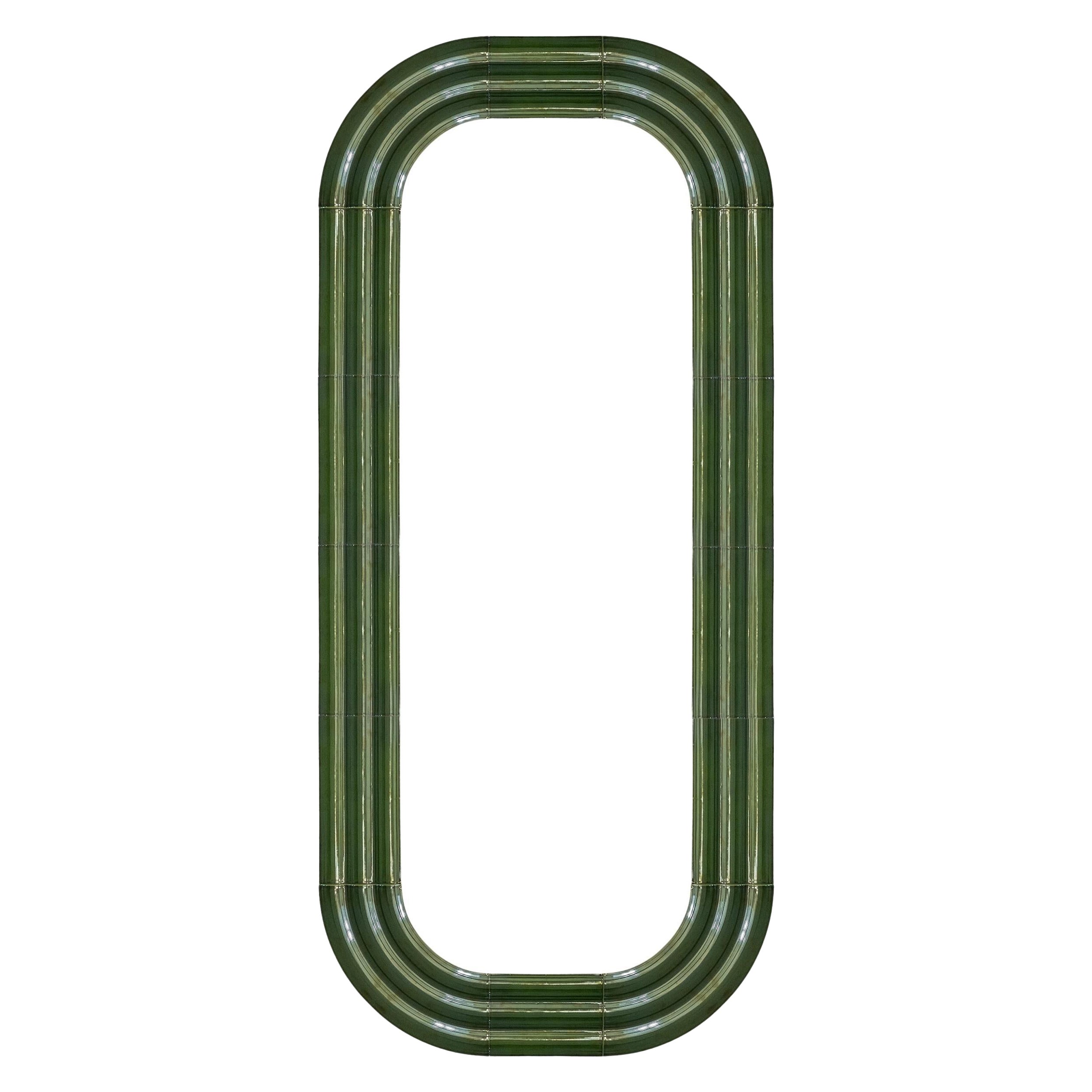 Miroir contemporain en céramique 'ELO 4' par Pani Jurek, 180 Greene & Greene