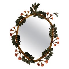Whimsical Carol Canner Carvers Guilt Trumpet Flower Mirror