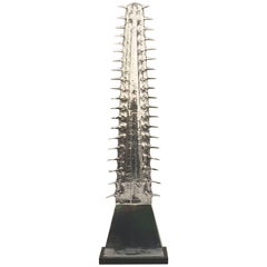 Arthur Court Aluminum Sawfish Rostrum on Black Acrylic Base