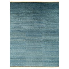 Solid Green Natural Dye Finer Knot Silk with Gold End Panels by Joseph Carini