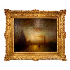 Olio impressionista su tela di Henry George Bogert