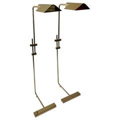 Paar von Maison Jansen  verstellbare Stehlampe aus Messing um 1960