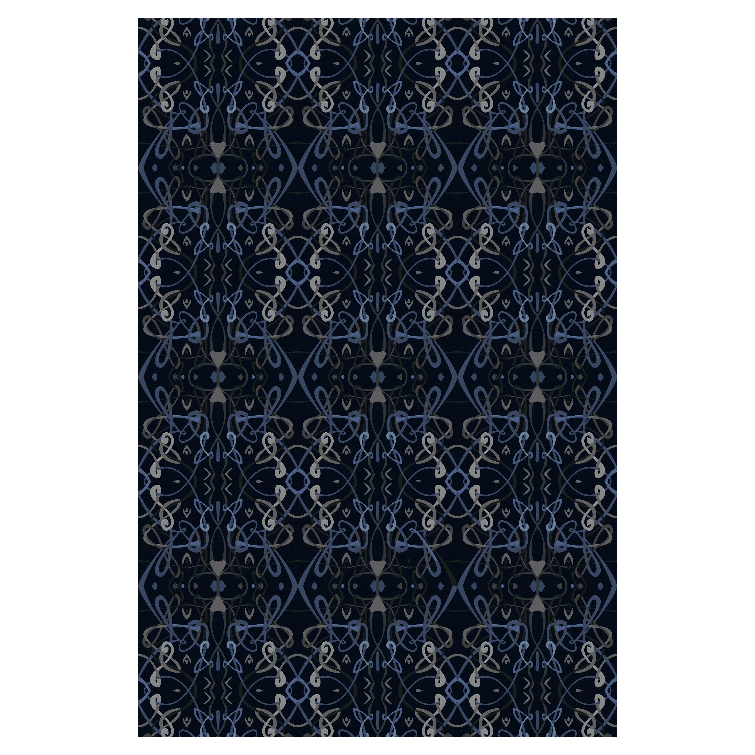 Verdande Blue Rug by Volver Studios For Sale