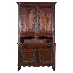 Large 19thC French Oak & Chestnut Buffet Deux Corps