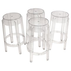 Early 21st Century Set of 4 Charles Ghost Bar Stools by Philippe Starck