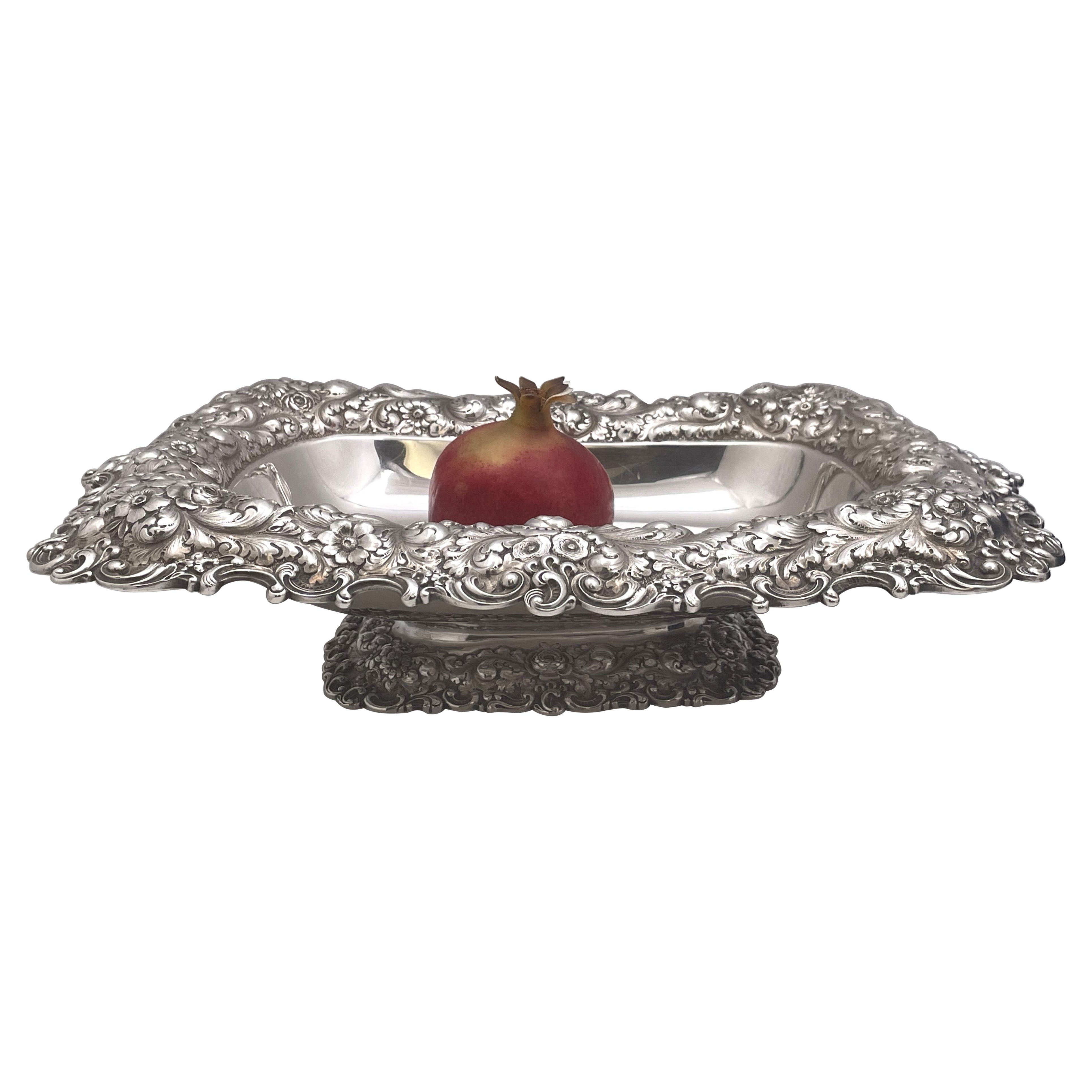 Durgin for Grogan Sterling Silver Repousse Bowl from Late 19th Century
