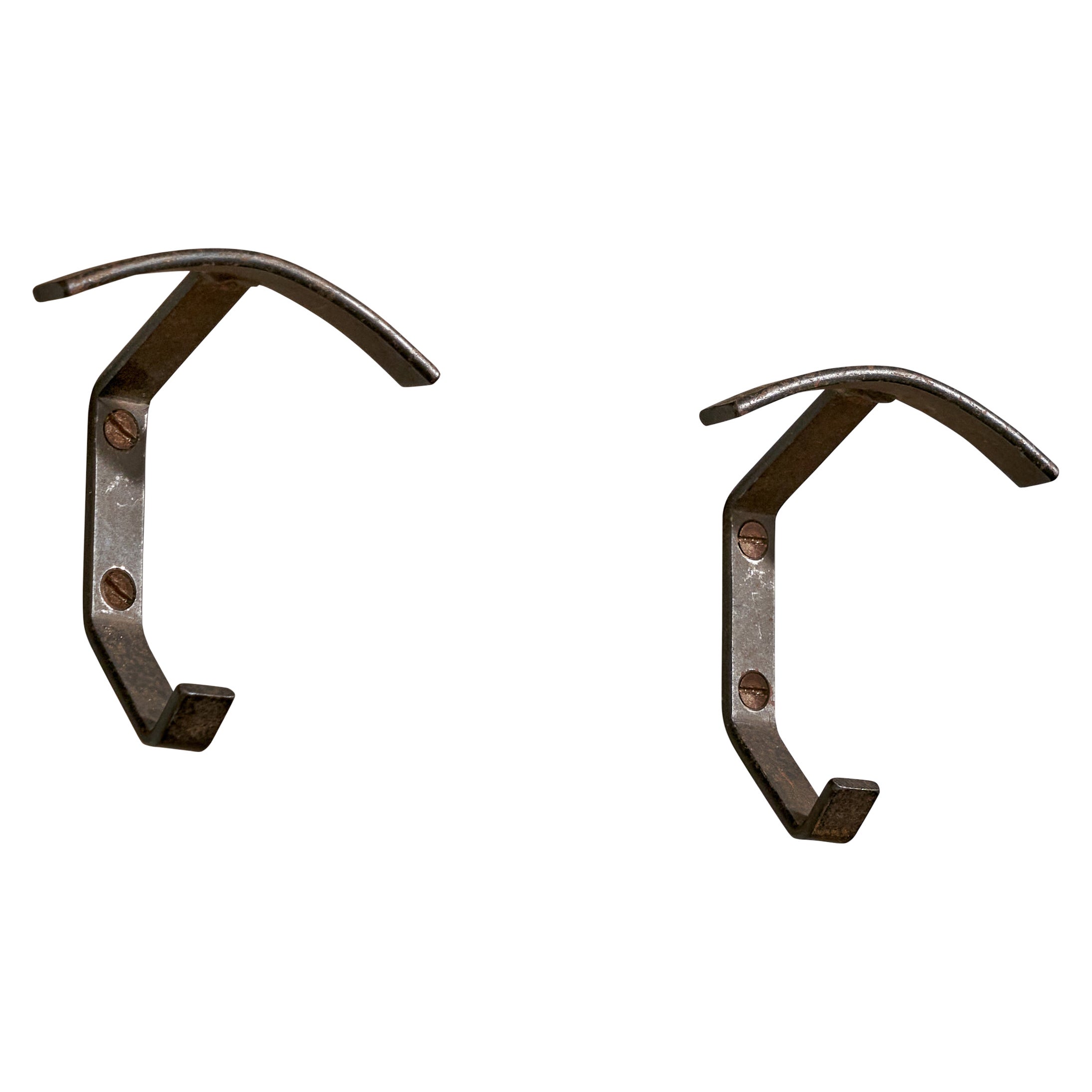 Italian Designer, Coat Hangers, Iron, Italy, 1940s