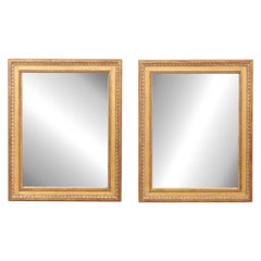 Vintage Pair Gold Accent Mirrors w/Egg-n-dart Trim, 2 ft Wide x 2.5 ft Tall