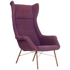 Mid-Century Wingback Chair by Miroslav Navratil for Cesky Nabtek