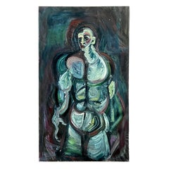 Vintage Boho Monumental Abstract Oil Painting
