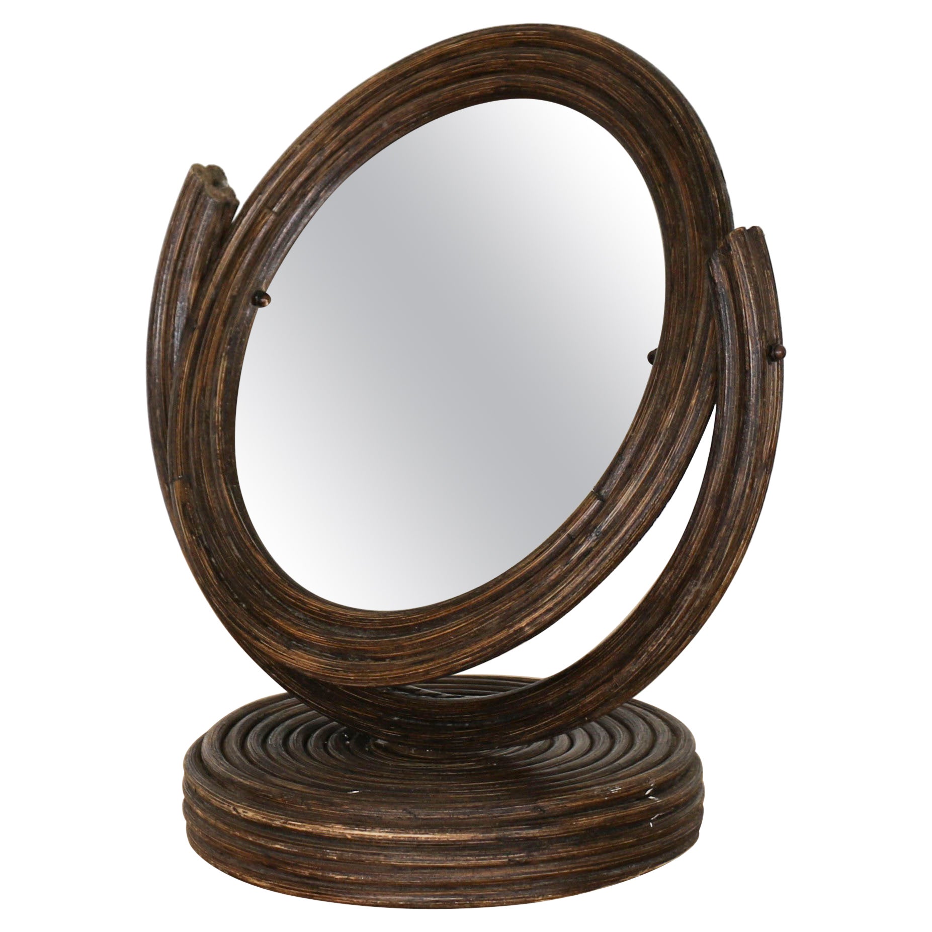 French Rattan Vanity Mirror