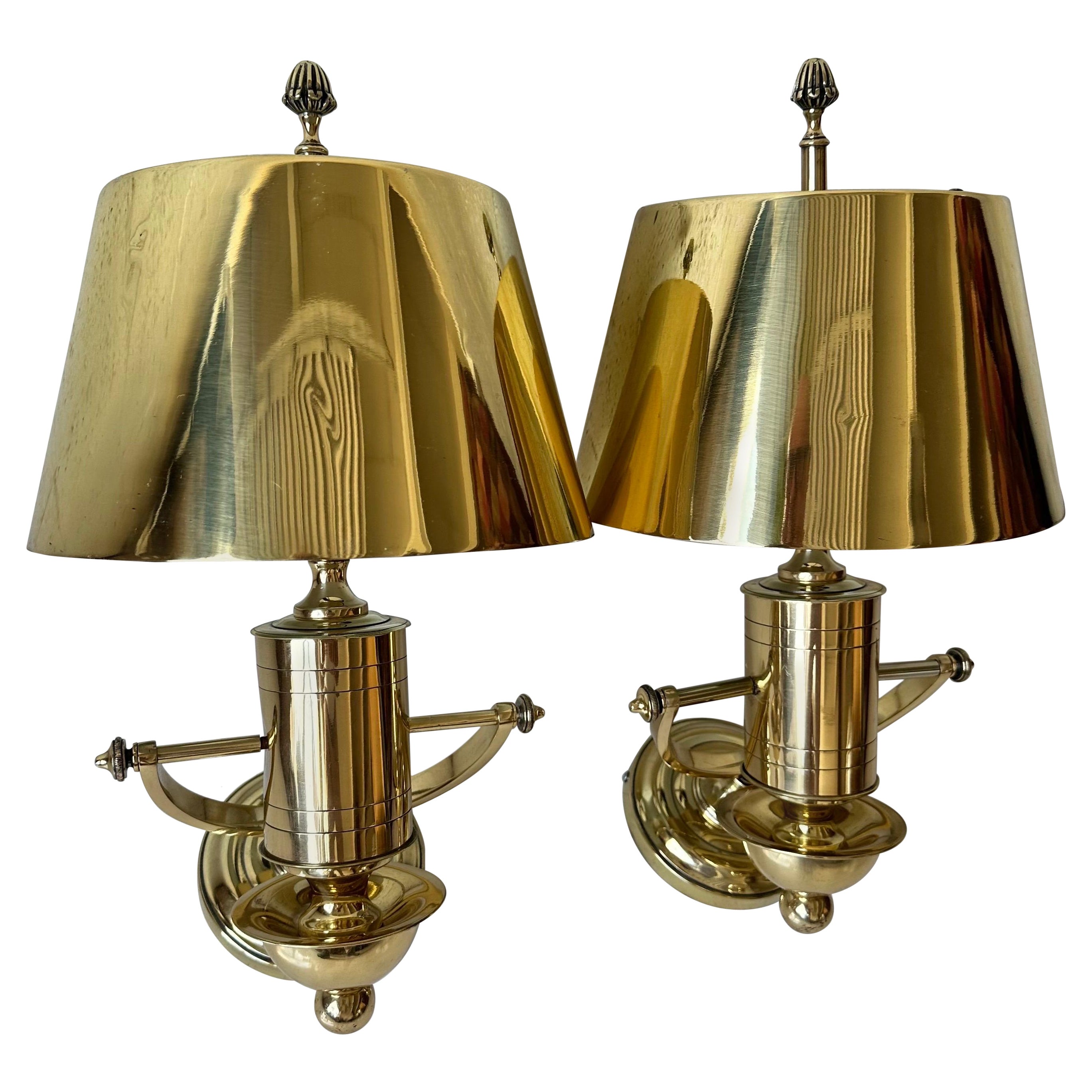 Paar nautische Bronze-Wandleuchter von Maison Charles. 2 Paare verfügbar