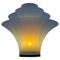 Große Opalin Lotus Stehleuchte Murano Glas, DiGlass Vetrerie, Italien 1980er