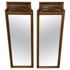 The Moderns Brutalist Walnut Mirrors - Set of 2