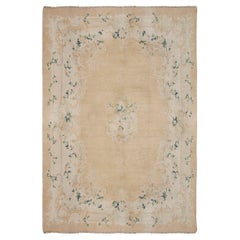 Tapis turc antique Oushak en mohair à fleurs Doris Leslie Blau