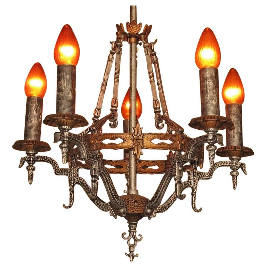 Spanish Revival Ceiling Fixture, 1920s For Sale