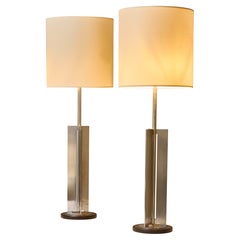 Paar Vintage-Tischlampen aus Stahl