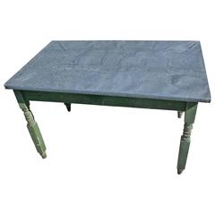 Antique Beautiful 19th Century Zinc Top Table